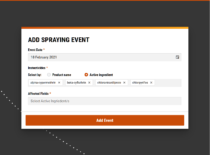 SGS BeeAlert Add Spraying Event Screen