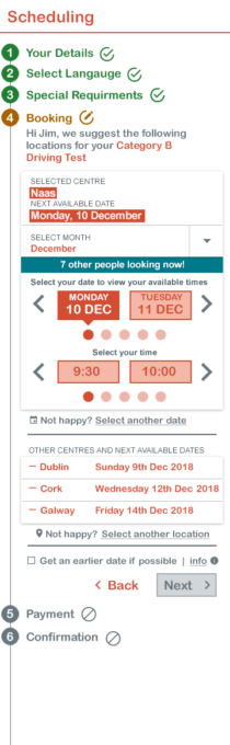 Booking - Date Selected