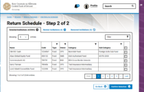 Returns Schedule Component (Step 2)