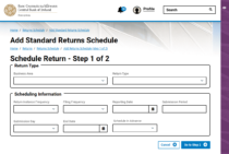 Returns Schedule Component (Step 1)