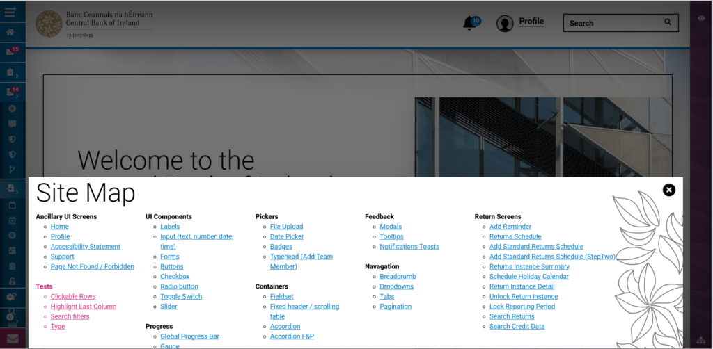 Component Library Sitemap